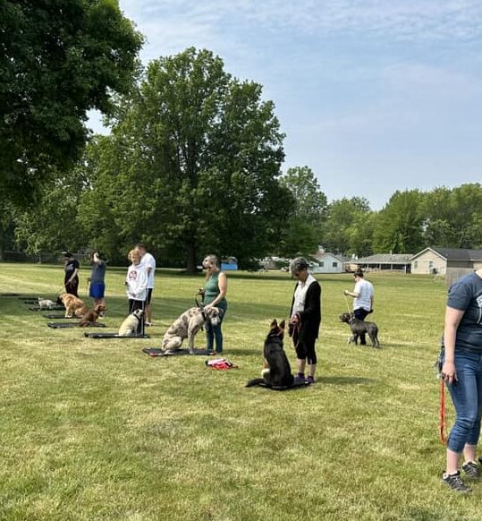 Group training class outside